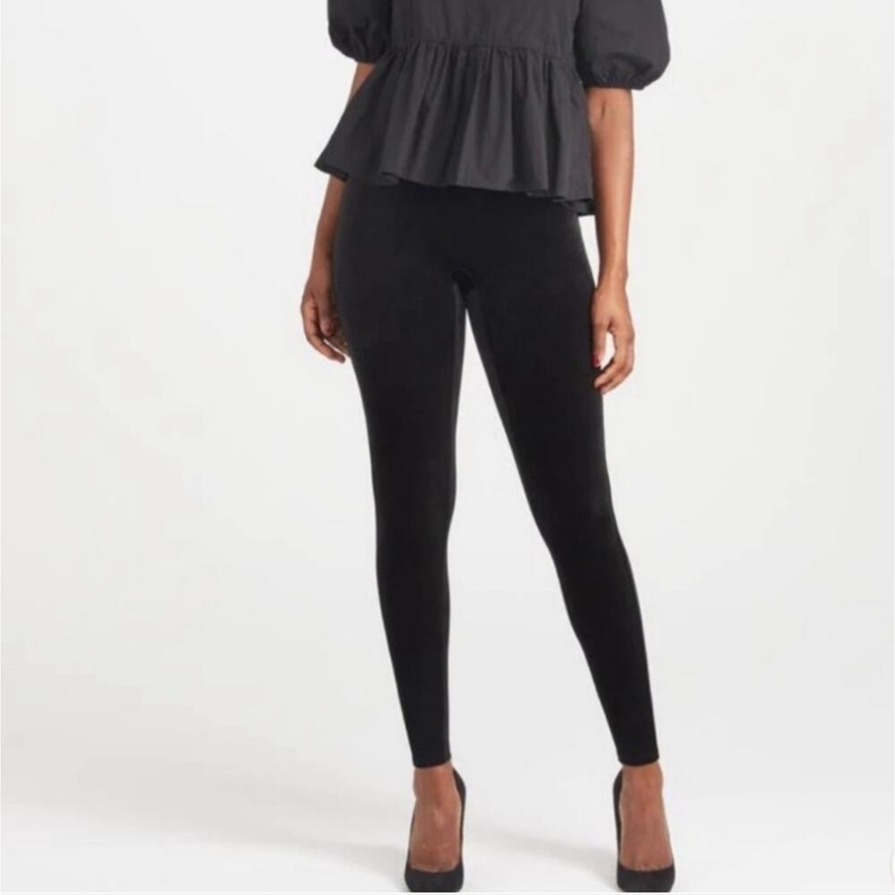 J. Jill PureJill Crushed Velvet Black Velour Pull On Mid Rise Pants Small Petite